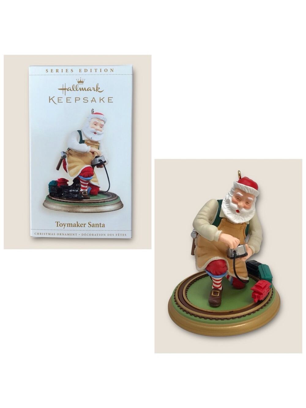 Hallmark Toymaker Santa Christmas Ornament with Movable Train 2006 #7